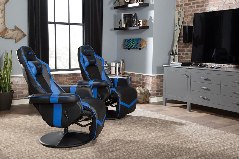 Blue 900 Gaming Recliner With Adjustable Leg Rest Cupholder-6