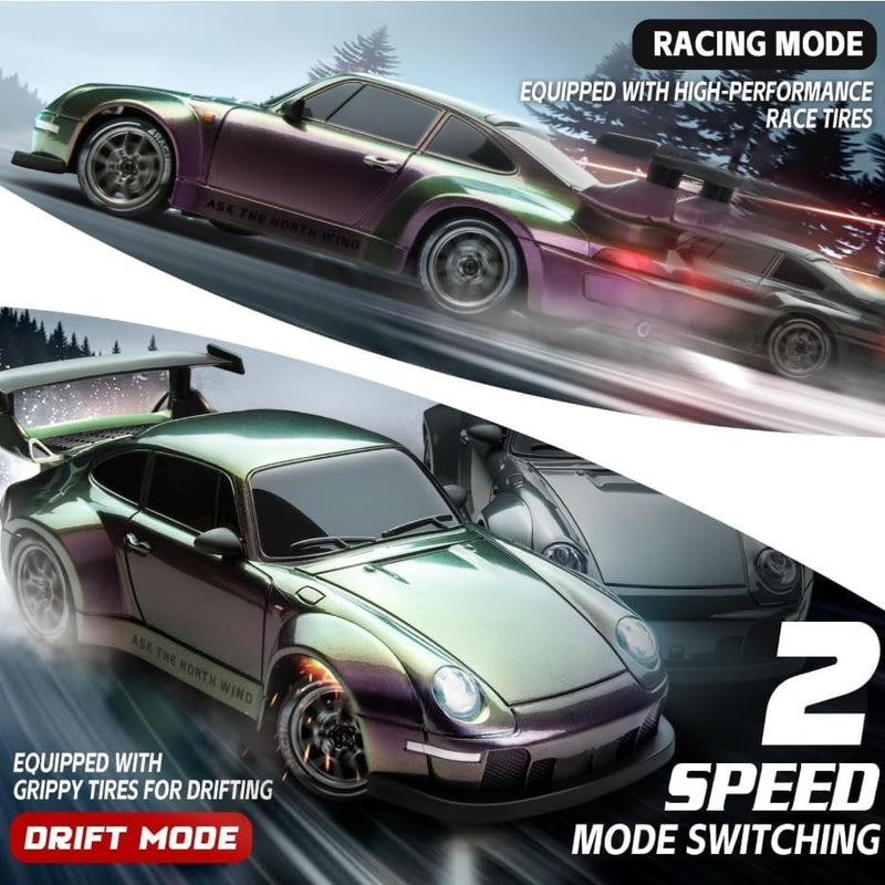 RC Drift Car, 1:24 Scale Remote Control Vehicle with LED Lights, 2.4Ghz 20KM/H 4
