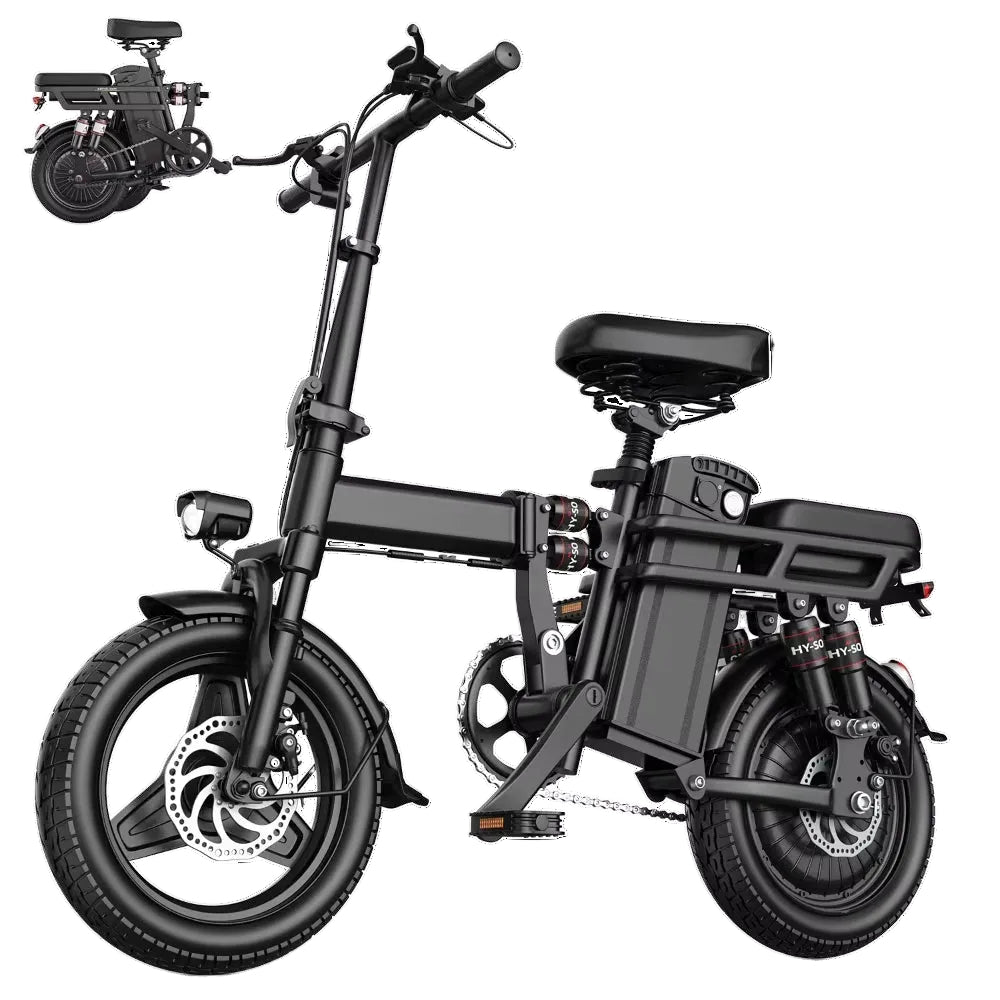 Electric Bike for Adults, Folding Electric Bike, 500W Peak Motor, Electric Bicycle with 14" Tire, 48V 20Ah/15Ah/10Ah Battery
