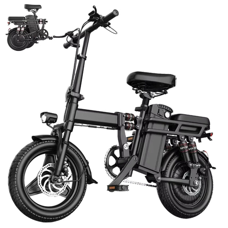 Electric Bike for Adults, Folding Electric Bike, 500W Peak Motor, Electric Bicycle with 14" Tire, 48V 20Ah/15Ah/10Ah Battery