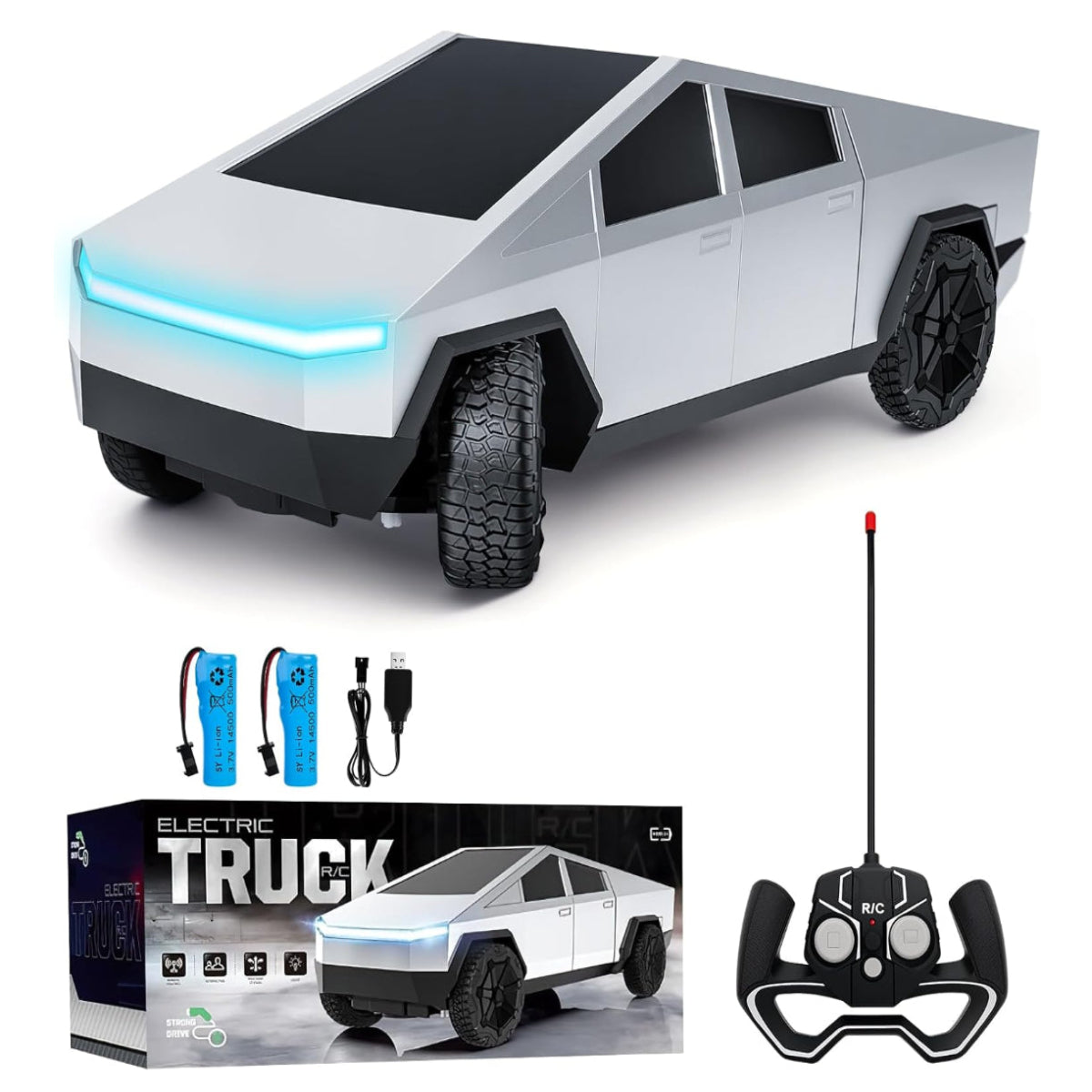 ⚡ Remote Control Cyber Truck – Rechargeable RC Electric Vehicle with LED Lights