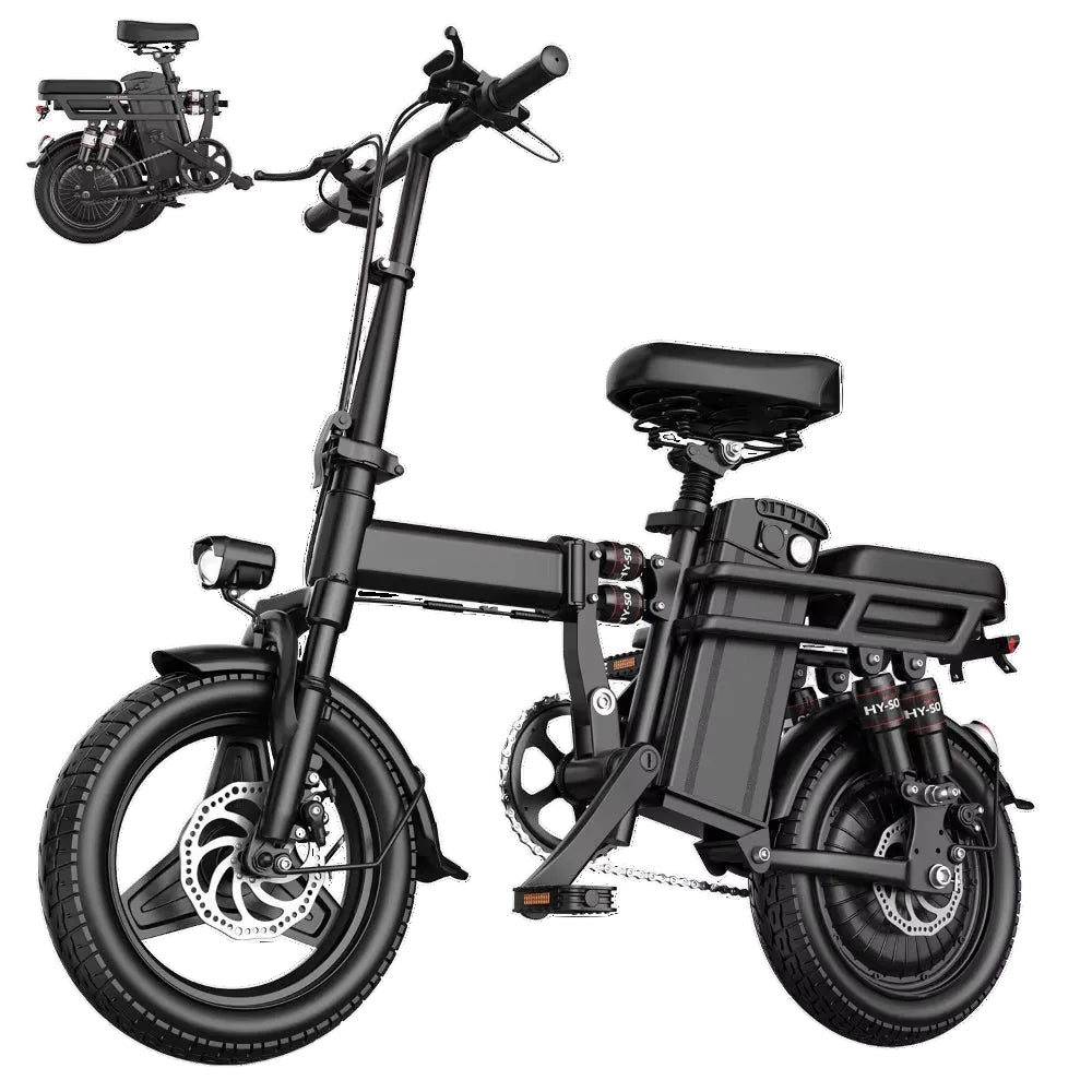 Electric Bike for Adults, Folding Electric Bike, 500W Peak Motor, Electric Bicycle with 14" Tire, 48V 20Ah/15Ah/10Ah Battery