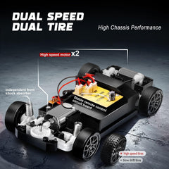 RC Drift Car, 1:24 Scale Remote Control Vehicle with LED Lights, 2.4Ghz 20KM/H 4