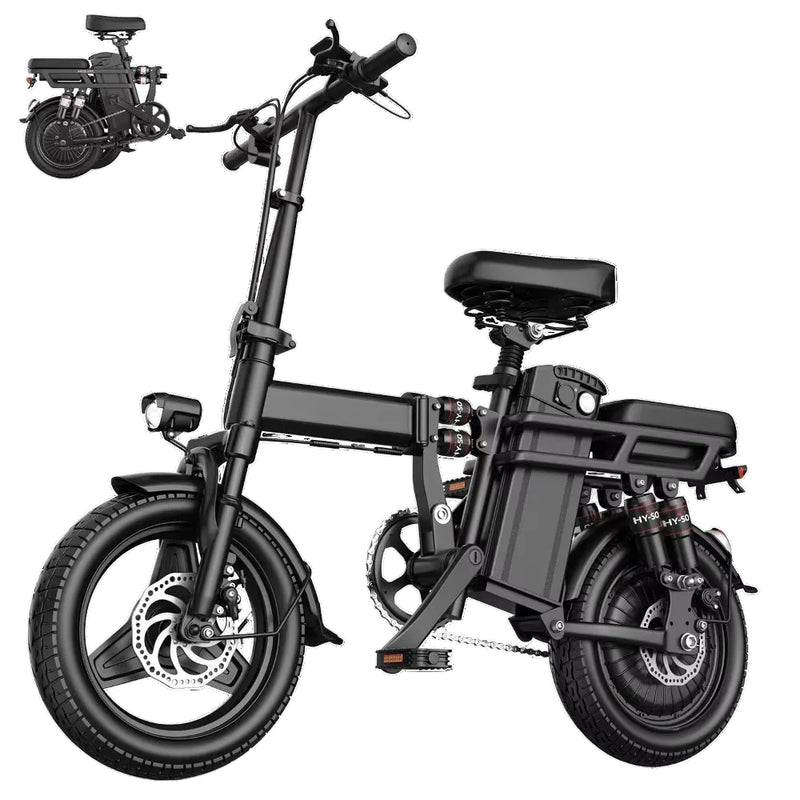 Electric Bike for Adults, Folding Electric Bike, 500W Peak Motor, Electric Bicycle with 14" Tire, 48V 20Ah/15Ah/10Ah Battery