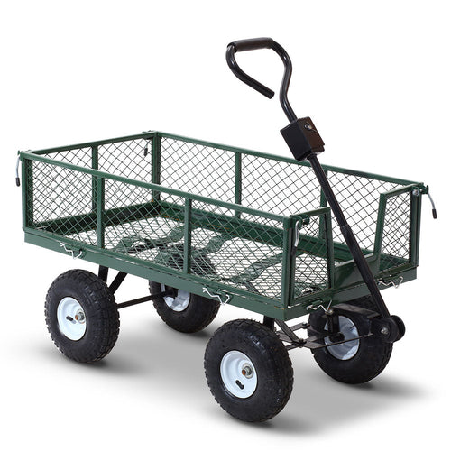 Gardeon Mesh Garden Steel Cart - Green-7