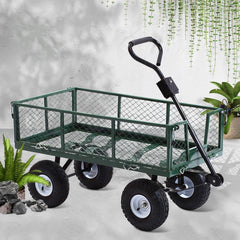 Gardeon Mesh Garden Steel Cart - Green-6