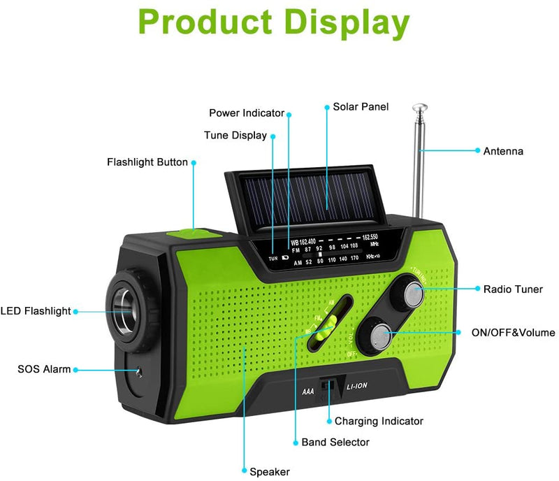 Emergency Hand Crank Radio Solar Radio Power Bank-5