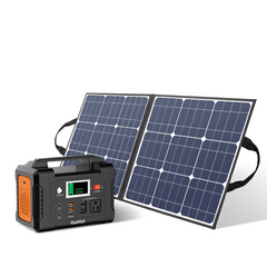 200W Portable Power Station with 50W 18V Portable Solar Panel-1