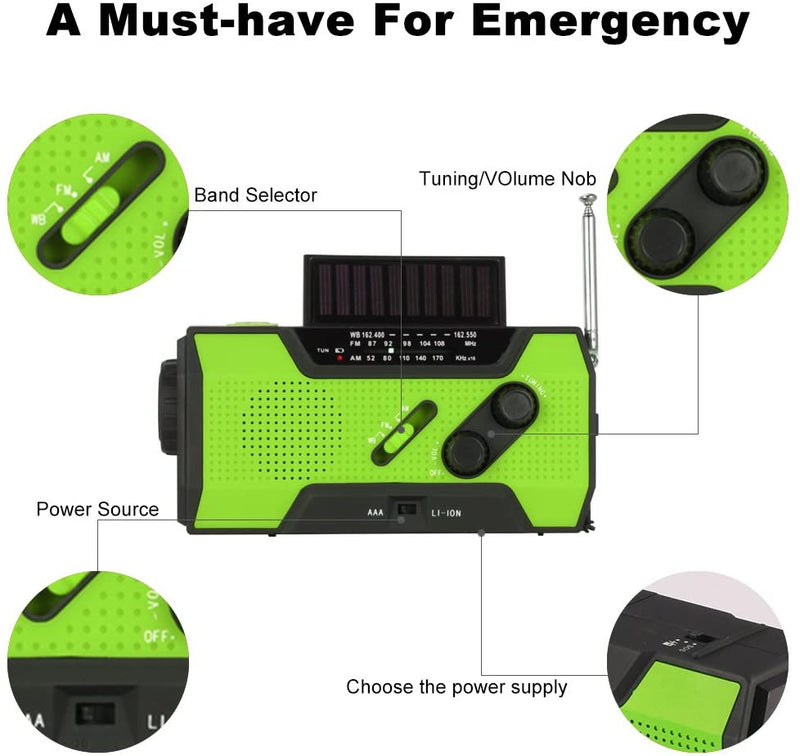 Emergency Hand Crank Radio Solar Radio Power Bank-3