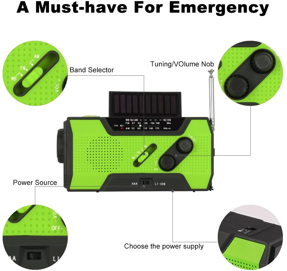 Emergency Hand Crank Radio Solar Radio Power Bank-3