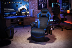 Blue 900 Gaming Recliner With Adjustable Leg Rest Cupholder-1